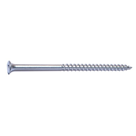 Deck Screw, #10 x 4 in, Steel, Flat Head, Square Drive, 255 PK